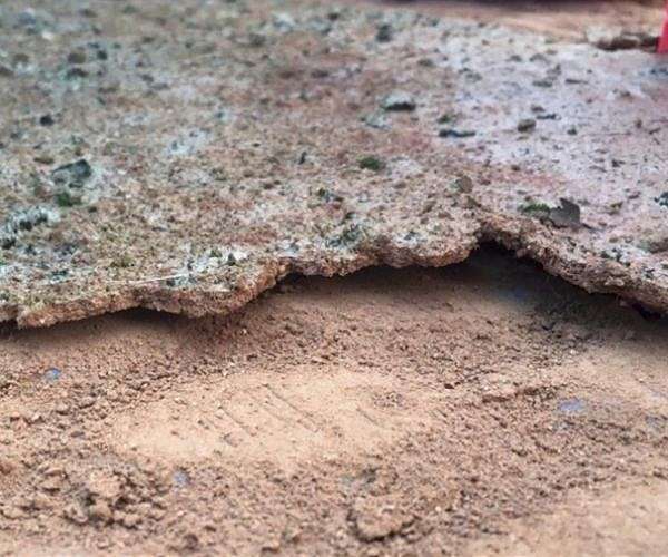 Using solar farms to generate fresh desert soil crust