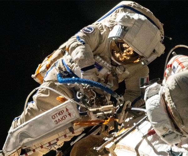 A spacewalk full of firsts