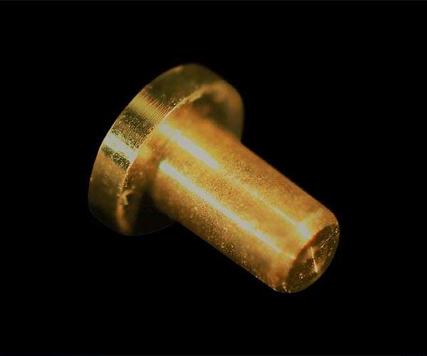 Pure gold pin for space testing