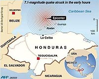 Five dead, 13 wounded in Honduras quake: official