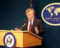 Bolton holds notepad saying: '5,000 troops to Colombia'