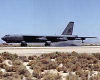Prototype weapons launcher fitted onto B-52 bomber