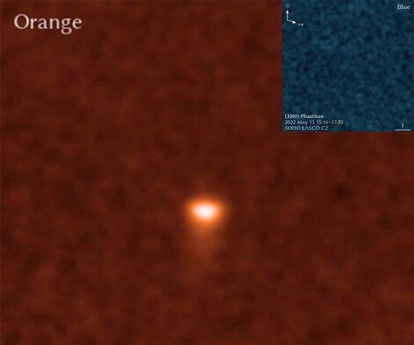 SOHO chases asteroid's tail