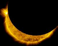 The moon is front and center during a total solar eclipse