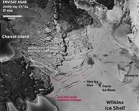 Northern Ice Front Of Wilkins Ice Shelf Is Becoming Unstable