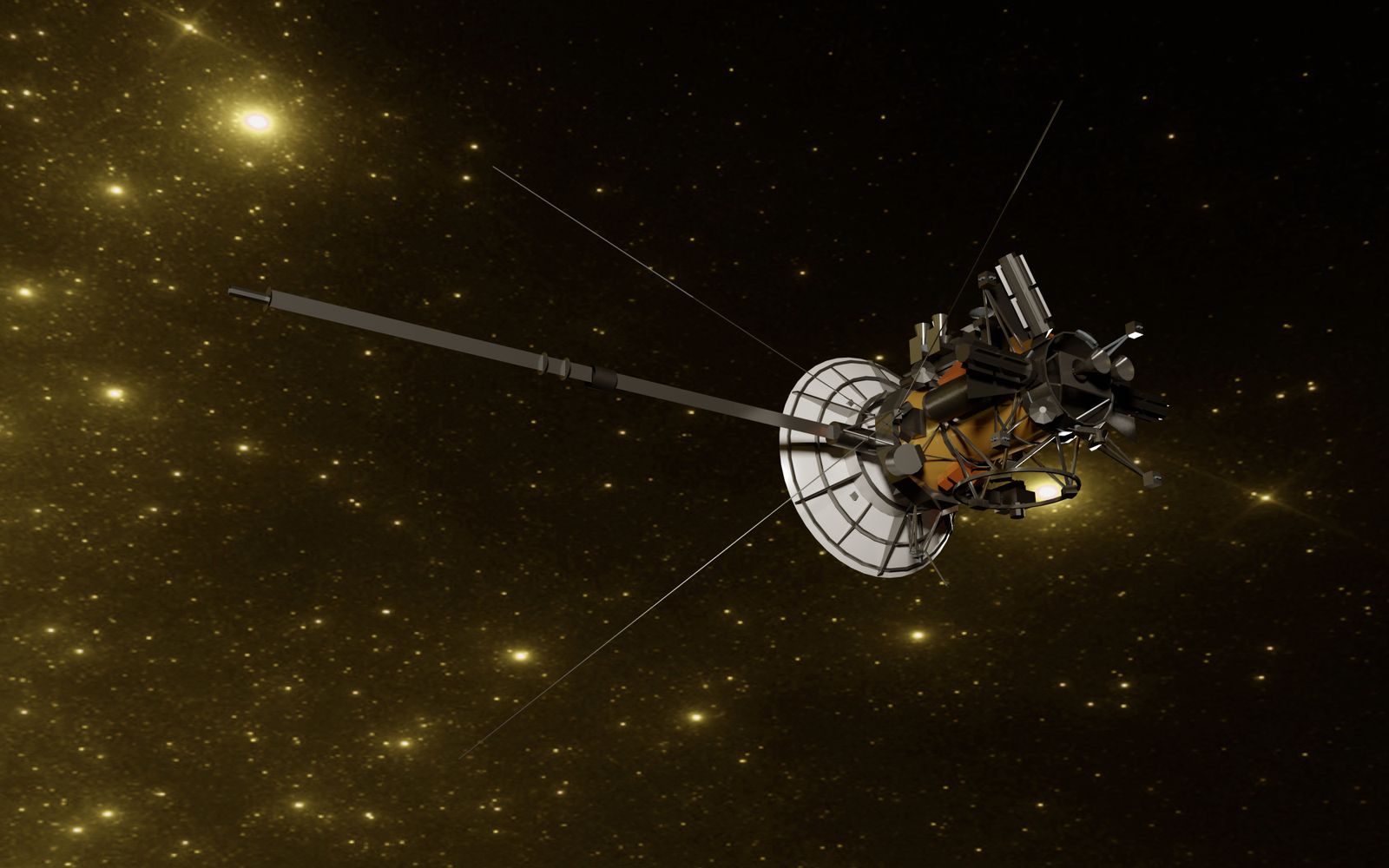 How does a spacecraft launched in 1977 still transmit data from beyond the heliosphere on less electrical power than a household hallway bulb, nearly five decades after leaving Earth?